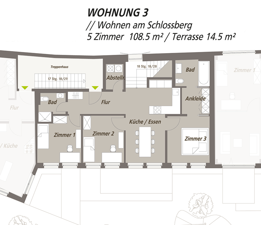 Grundriss 5-Raum-Wohnung "Wohnung 3" Lutherloft