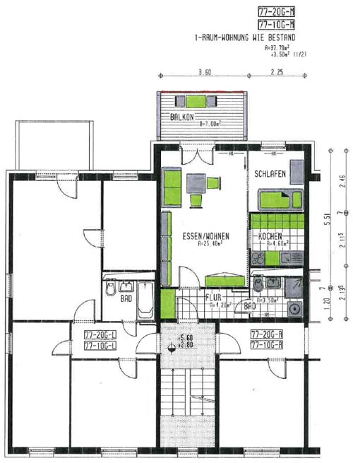 1-RAUM-Wohnung 77-1OG-M und 1-RAUM-Wohnung 77-2OG-M