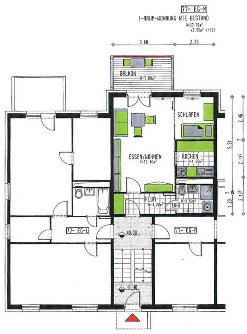 1-RAUM-Wohnung 77-EG-M