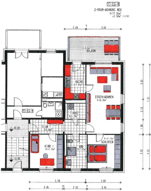 3-Raum-Wohnung 77-EG-R