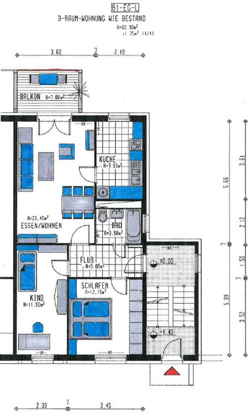 3-Raum-Wohnung 81-EG-L