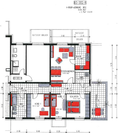 4-Raum-Wohnung 83-3OG-R