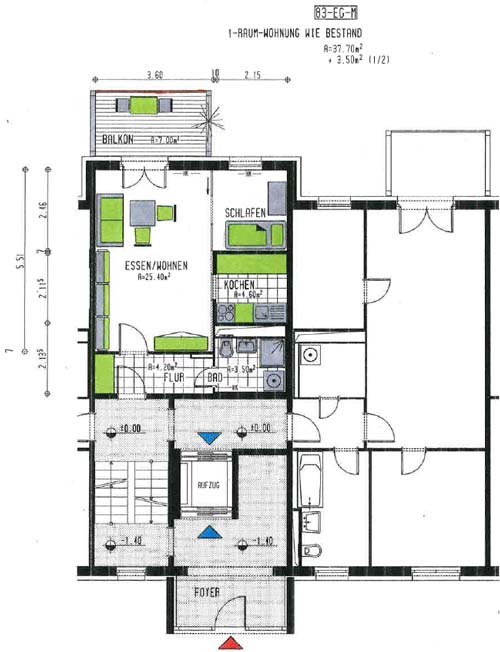 1-RAUM-Wohnung 83-EG-M